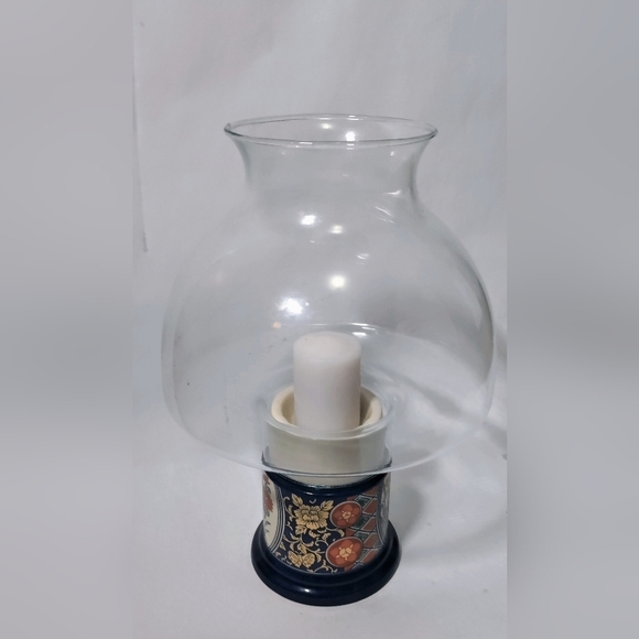 Gailstyn Sutton Glass Dome Hand Painted Candle Holder 10 inch - Picture 1 of 4